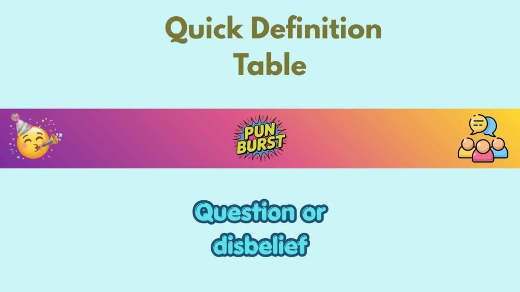 Quick Definition Table