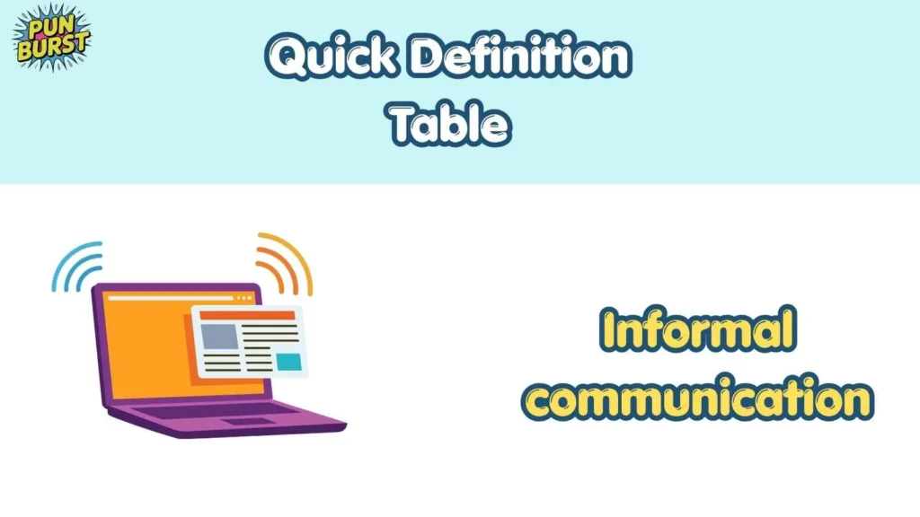Quick Definition Table